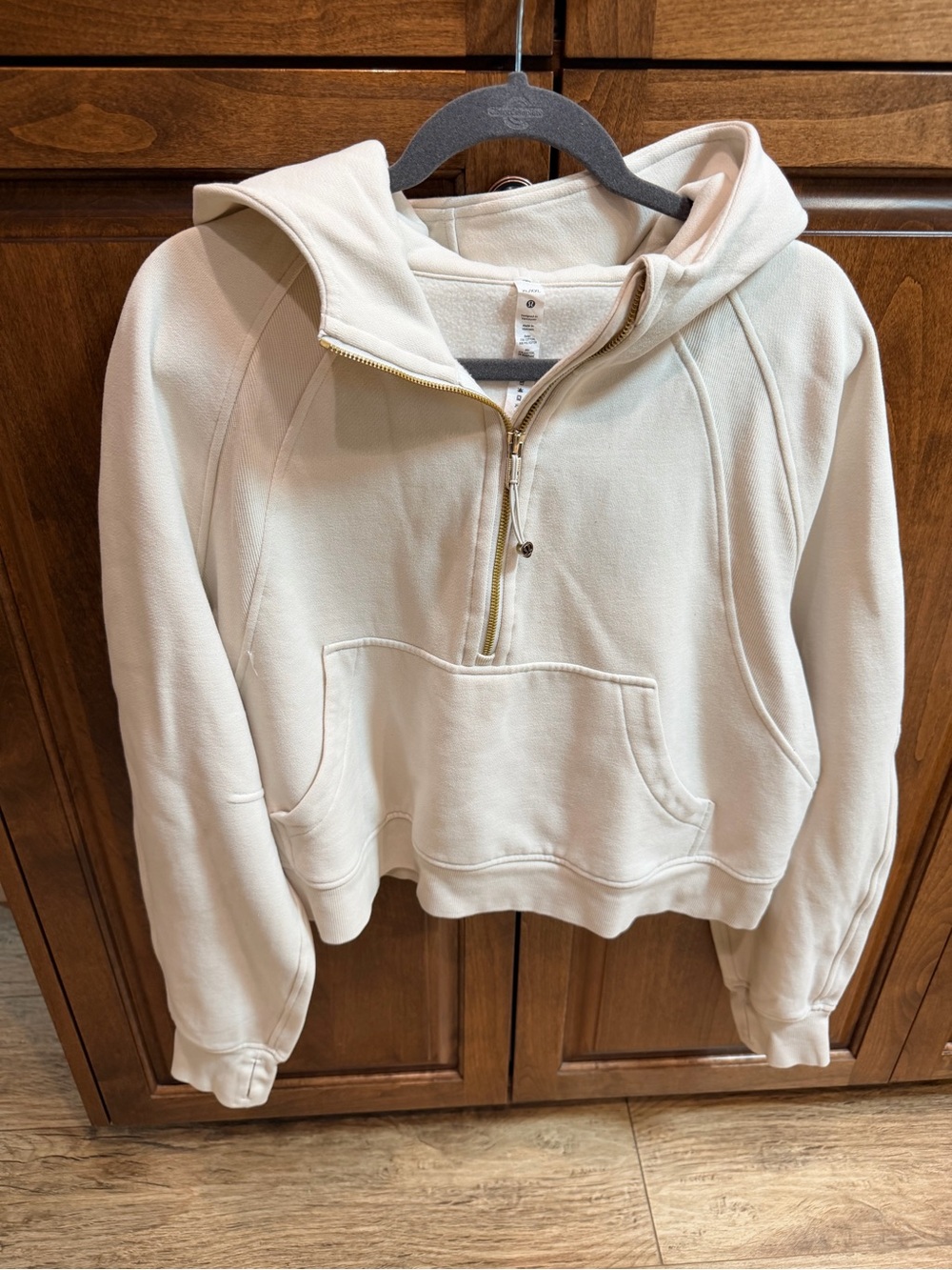 lululemon athletica Neutral Cream Half-Zip Hooded Pullover